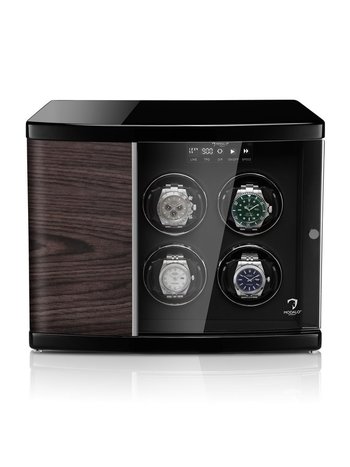 Modalo Uhrenbeweger Timeless MV4 für 6 Uhren schwarzes Makassa