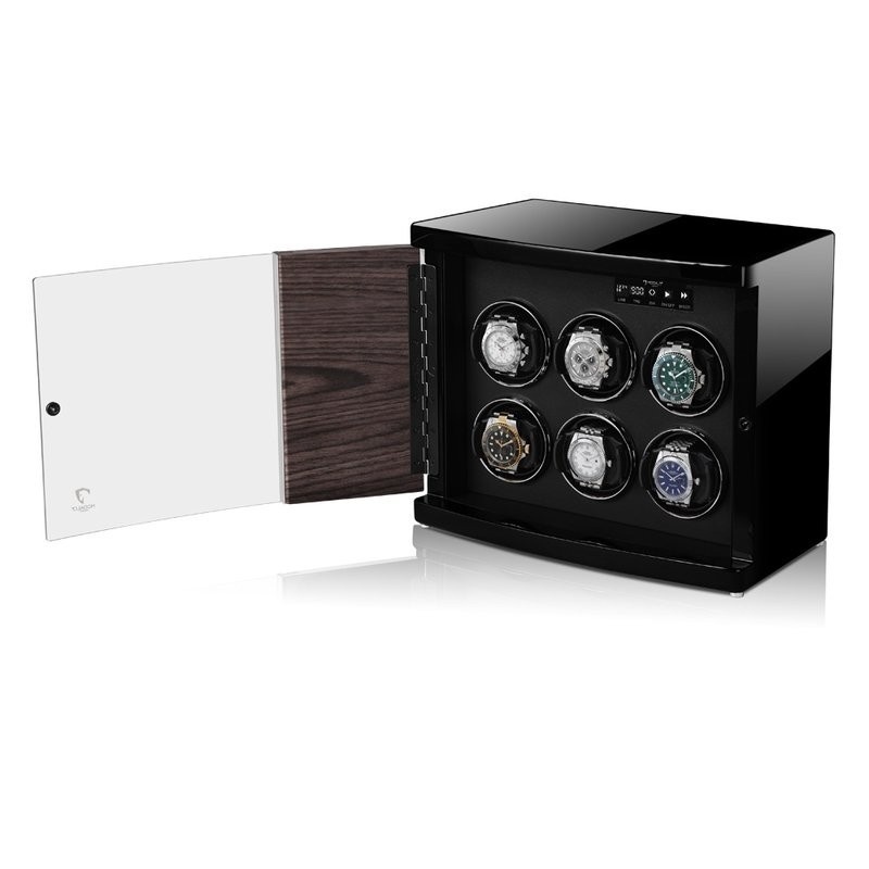 Modalo Uhrenbeweger Timeless MV4 für 6 Uhren schwarzes Makassa