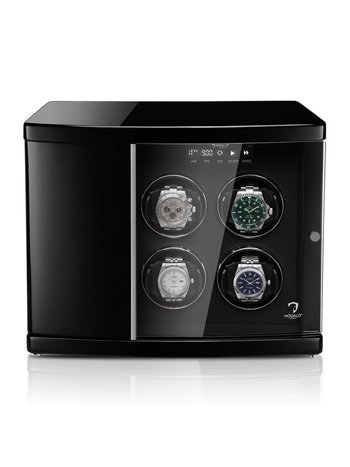Modalo Uhrenbeweger Timeless MV4 für 6 Uhren Hochglanz Schwarz
