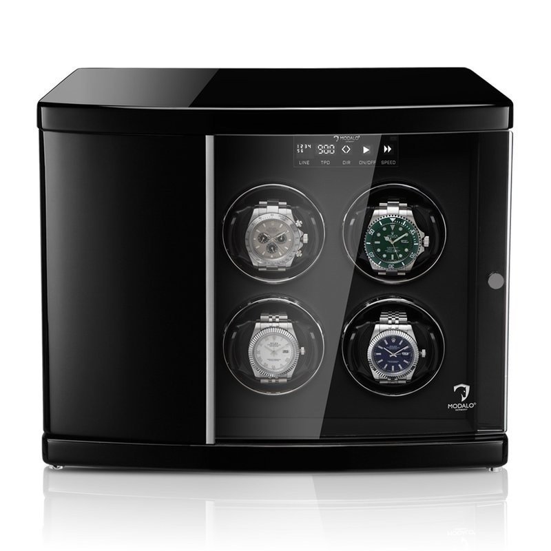 Modalo  Uhrenbeweger Timeless MV4 für 6 Uhren Hochglanz Schwarz