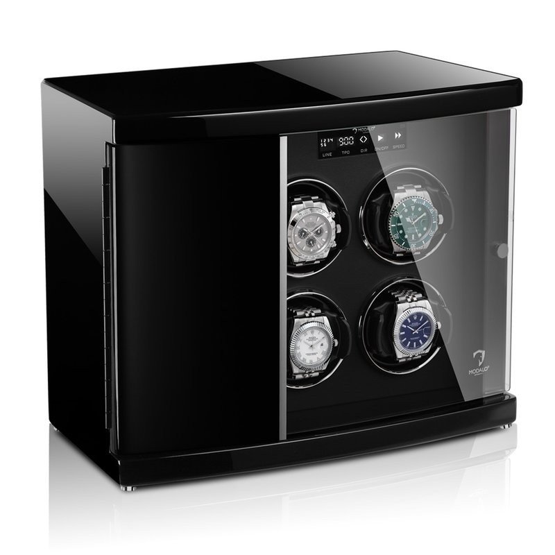 Modalo  Uhrenbeweger Timeless MV4 für 6 Uhren Hochglanz Schwarz