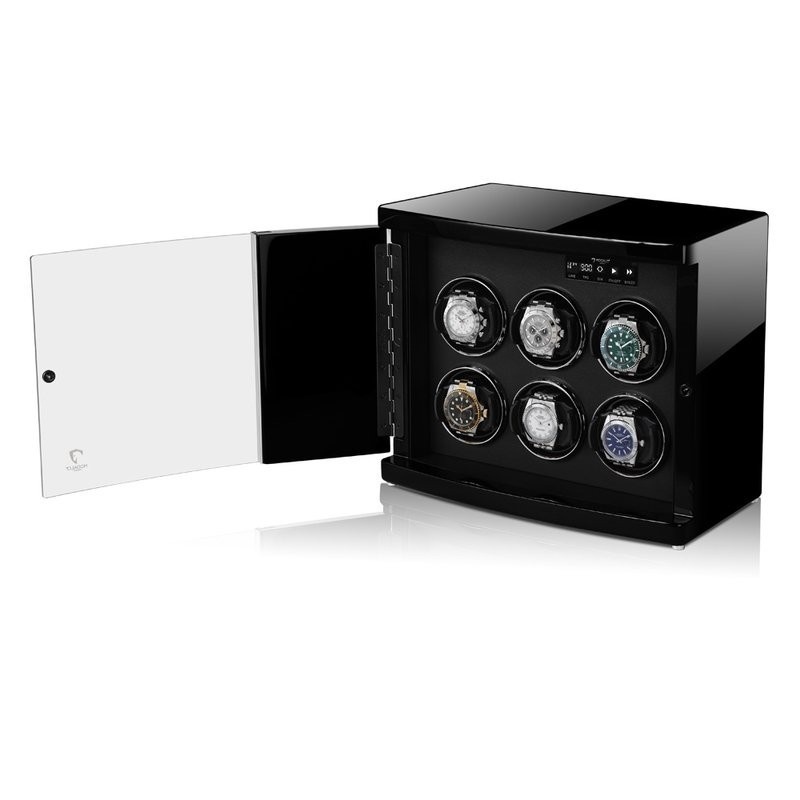 Modalo  Uhrenbeweger Timeless MV4 für 6 Uhren Hochglanz Schwarz