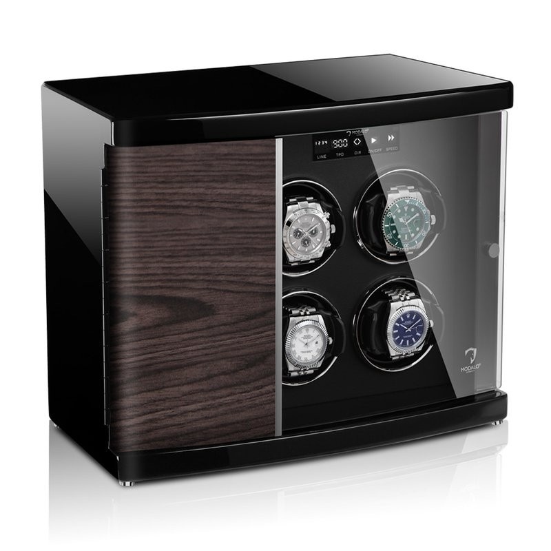 Modalo Uhrenbeweger Timeless MV4 für 4+2 Uhren schwarzes Makassa