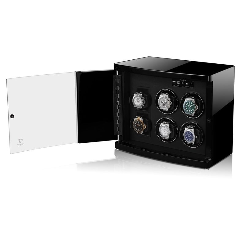 Modalo  Uhrenbeweger Timeless MV4 für 4+2 Uhren Hochglanz Schwarz