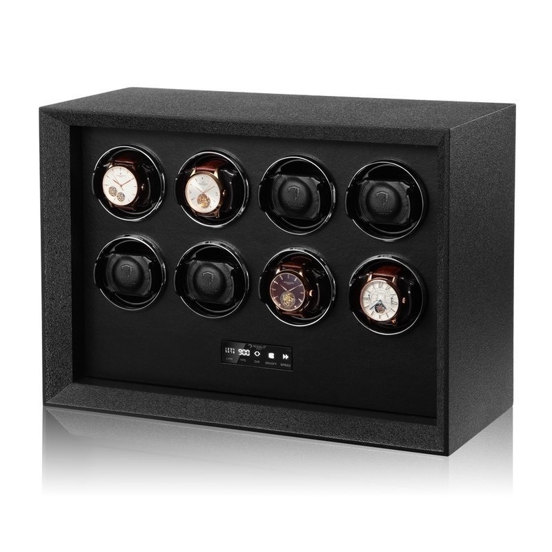 Modalo Uhrenbeweger Safe Systems MV4 für 8 Uhren Strukturlack schwarz