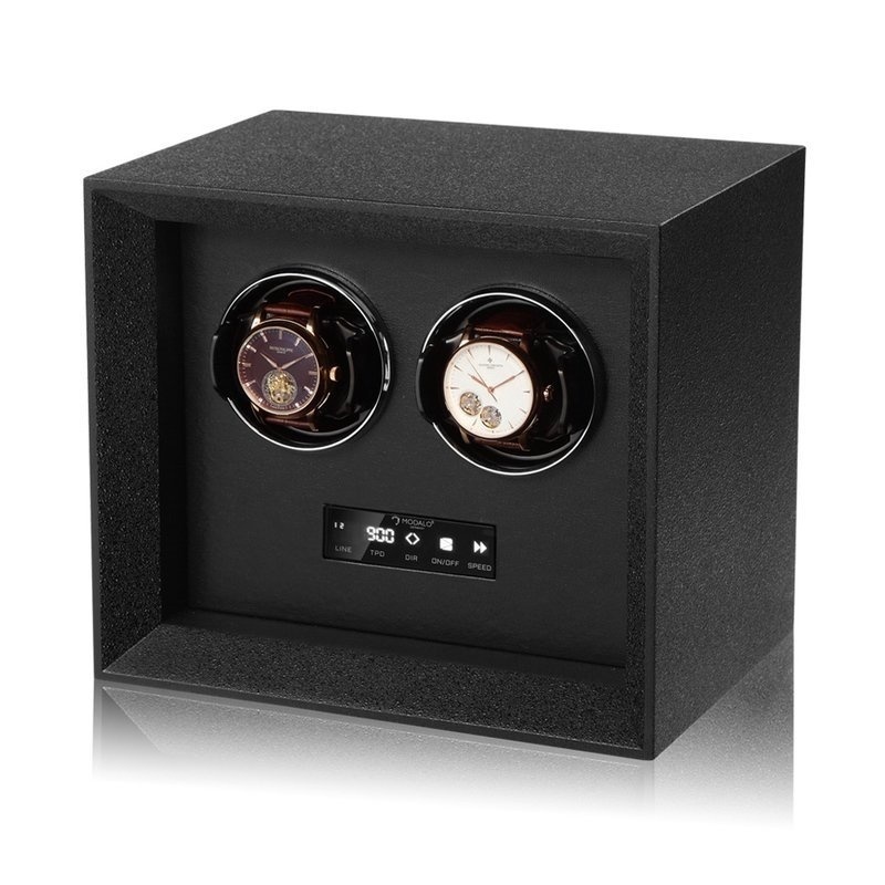 Modalo  Uhrenbeweger Safe Systems MV4 für 2 Uhren Strukturlack schwarz