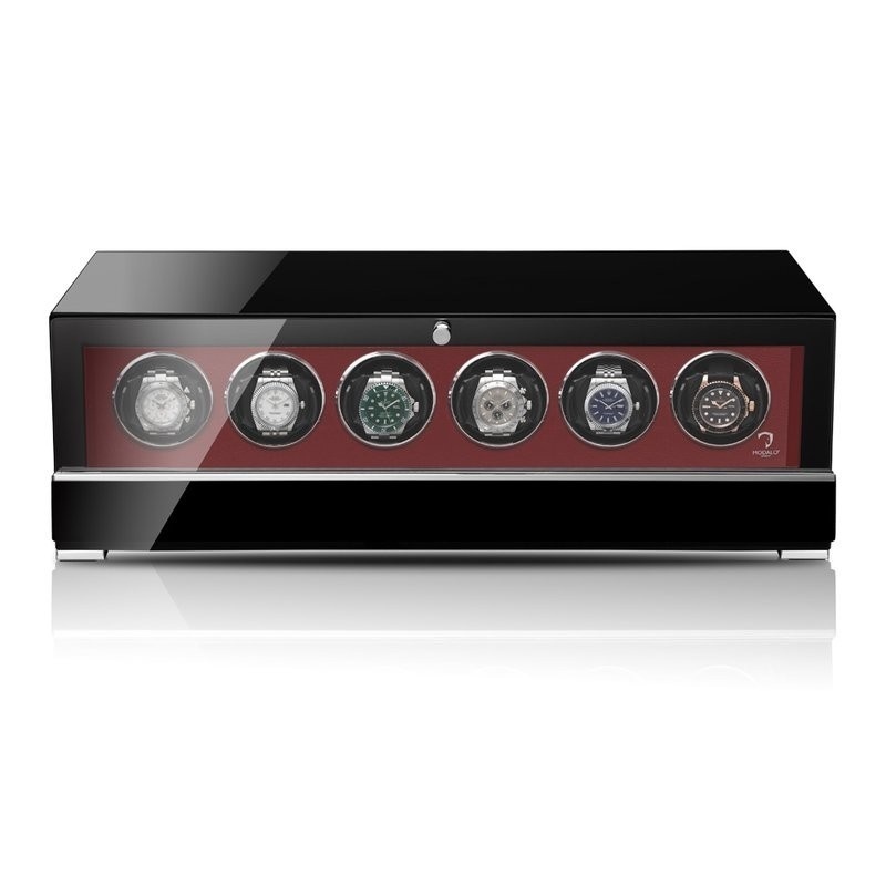 Modalo  Uhrenbeweger Clasico MV4 für 6 Uhren schwarz-rot