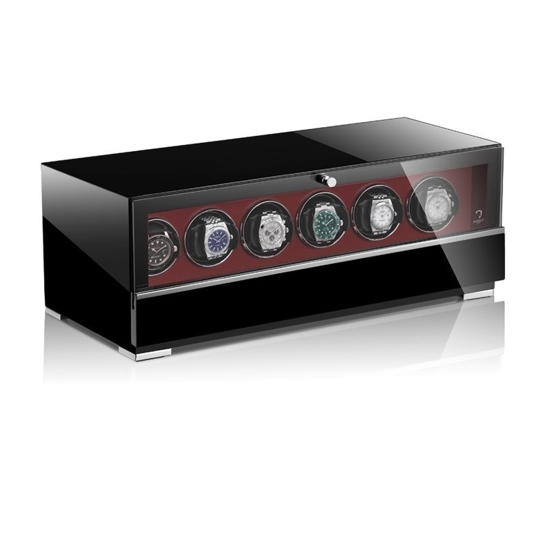 Modalo  Uhrenbeweger Clasico MV4 für 6 Uhren schwarz-rot