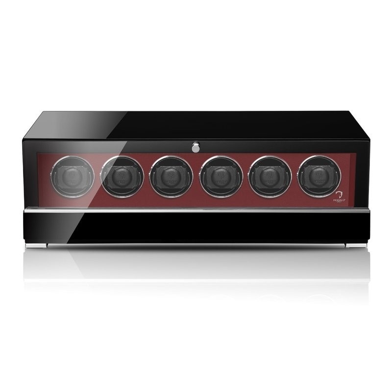Modalo  Uhrenbeweger Clasico MV4 für 6 Uhren schwarz-rot
