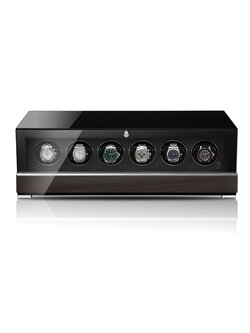 Modalo Uhrenbeweger Clasico MV4 für 6 Uhren schwarzes Makassar