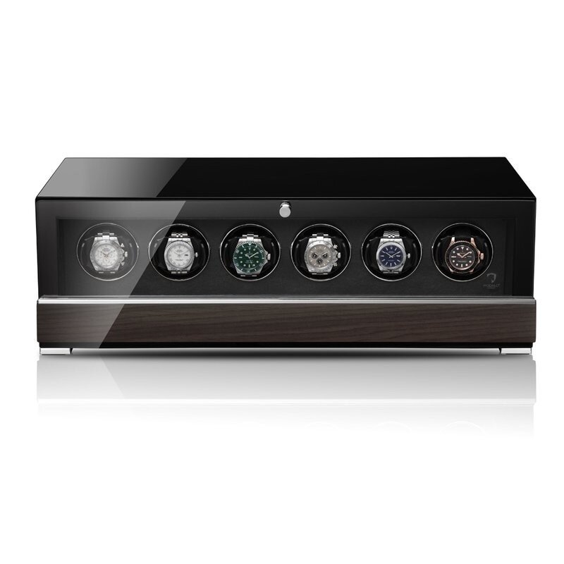 Modalo  Uhrenbeweger Clasico MV4 für 6 Uhren schwarzes Makassar