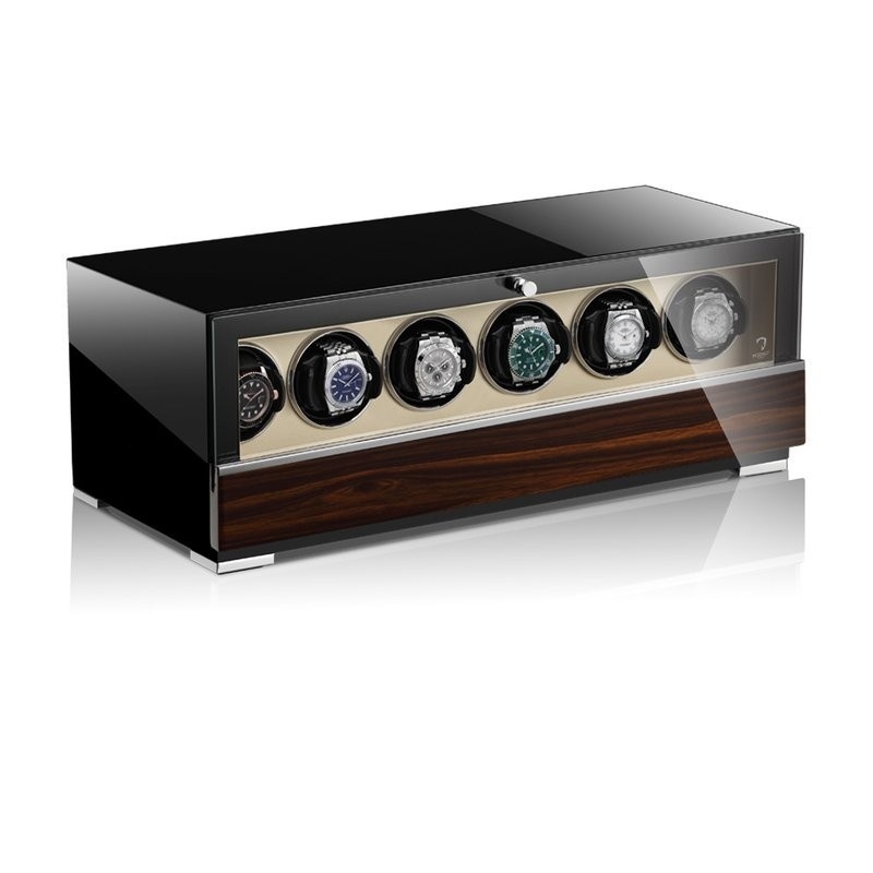 Modalo Uhrenbeweger Clasico MV4 für 6 Uhren Makassar beige