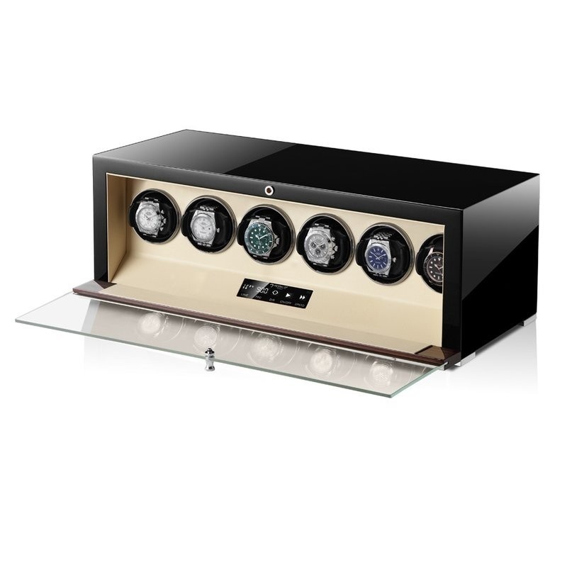 Modalo Uhrenbeweger Clasico MV4 für 6 Uhren Makassar beige