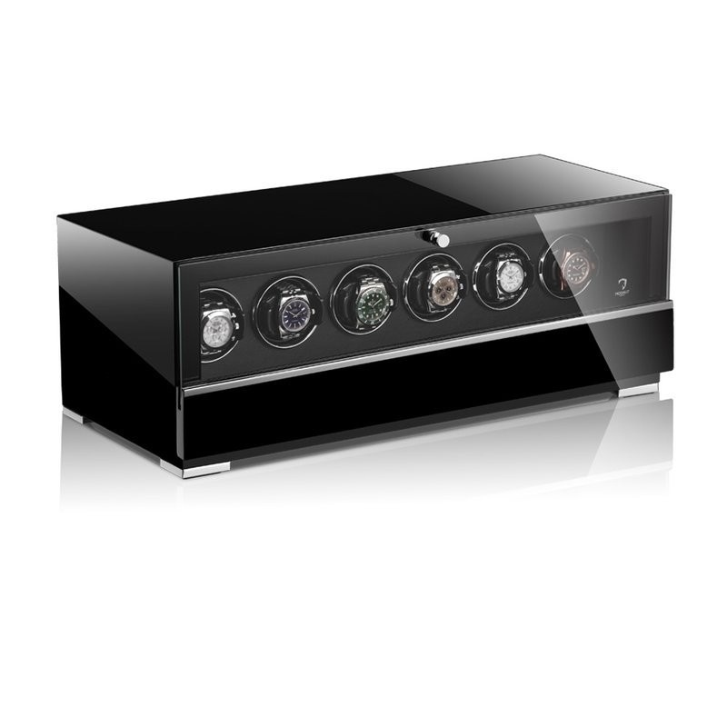 Modalo Uhrenbeweger Clasico MV4 für 6 Uhren Hochglanz-Schwarz