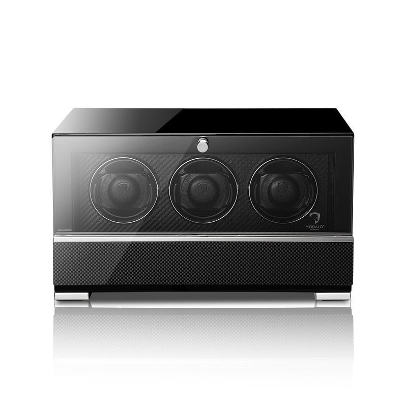 Modalo  Uhrenbeweger Clasico MV4 für 3 Uhren carbon-schwarz