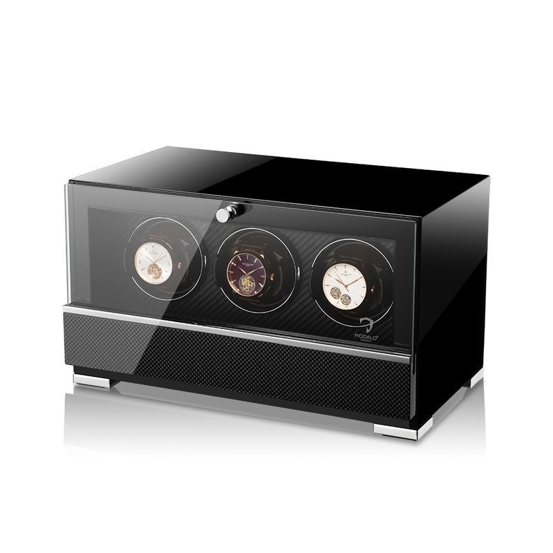 Modalo  Uhrenbeweger Clasico MV4 für 3 Uhren carbon-schwarz
