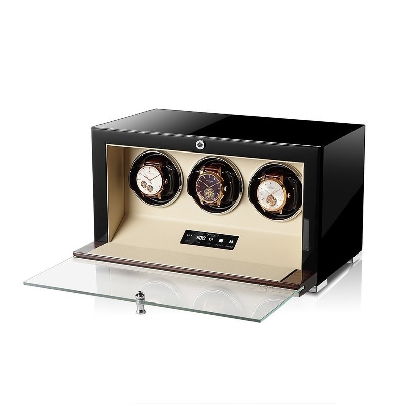 Modalo  Uhrenbeweger Clasico MV4 für 3 Uhren makassar-schwarz