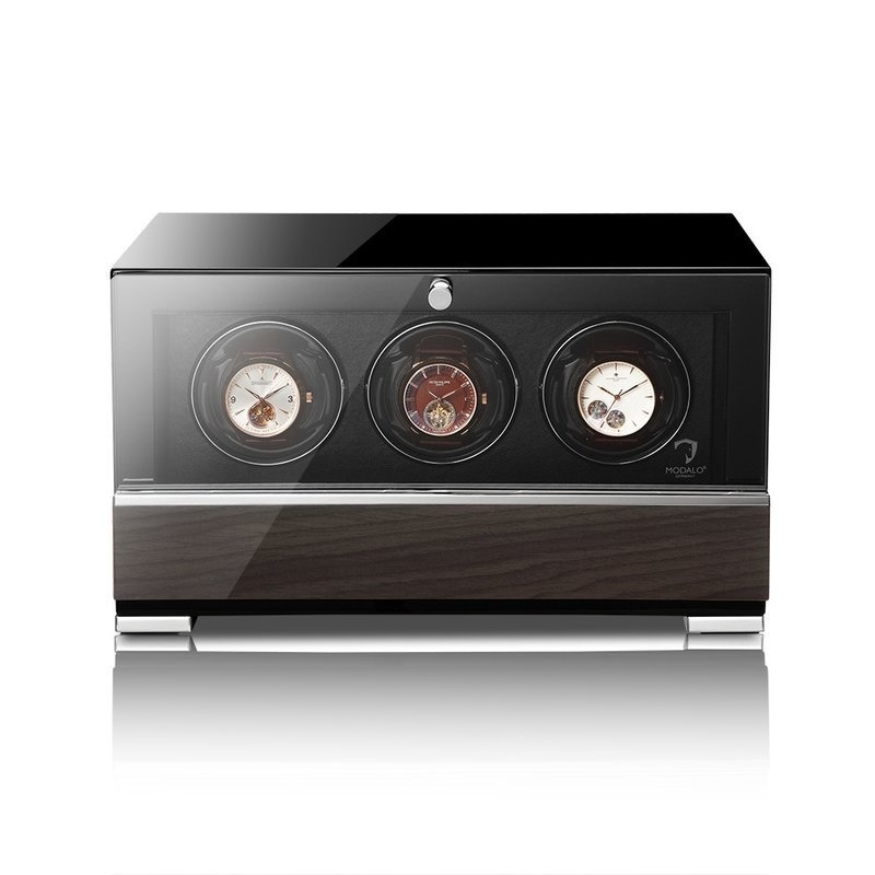Modalo  Uhrenbeweger Clasico MV4 für 3 Uhren black-makassar-schwarz