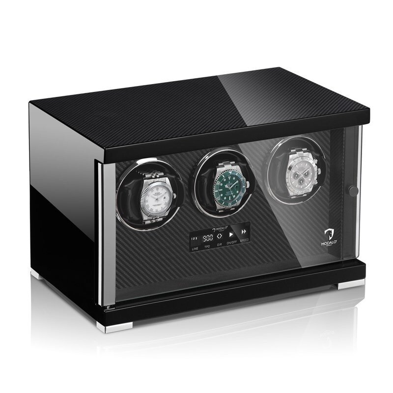 Modalo  Uhrenbeweger Showtime MV4 für 3 Uhren Carbon schwarz