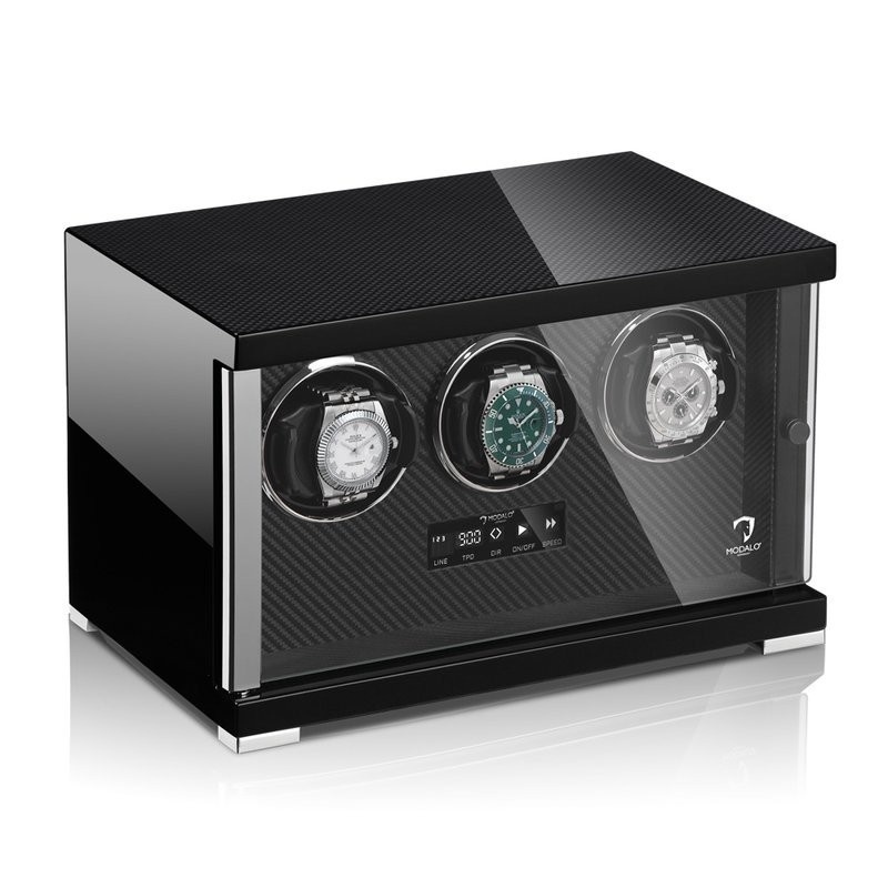 Modalo  Uhrenbeweger Showtime MV4 für 3 Uhren Carbon schwarz