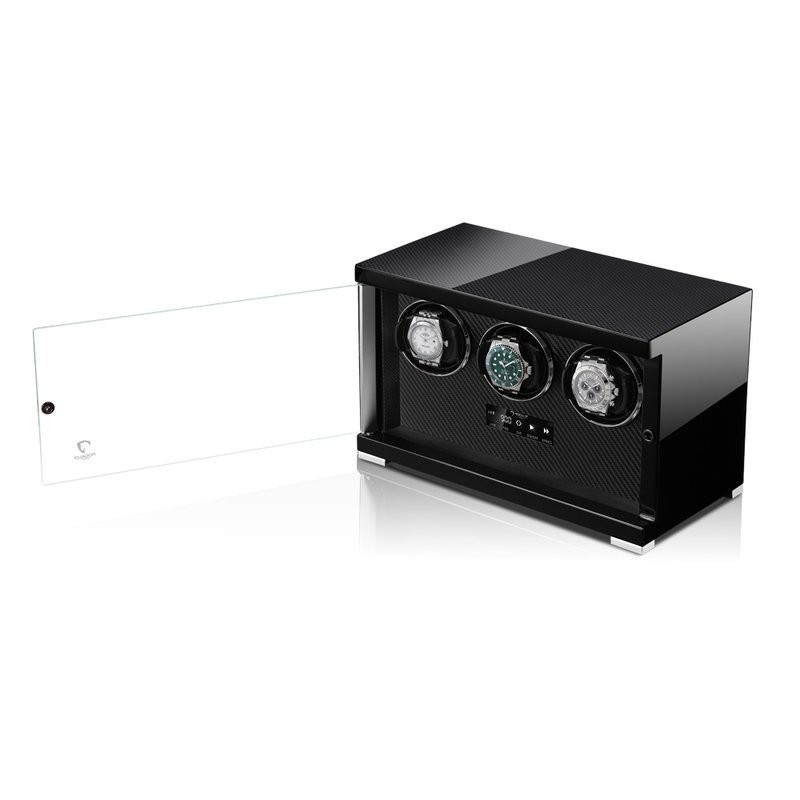 Modalo  Uhrenbeweger Showtime MV4 für 3 Uhren Carbon schwarz