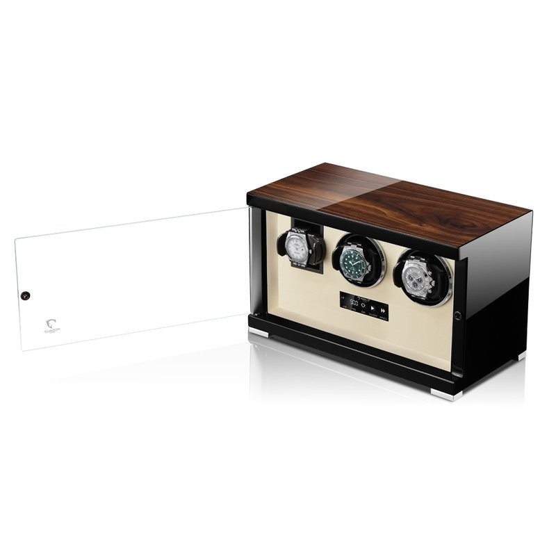 Modalo Uhrenbeweger Showtime MV4 für 2+1 Uhr Walnuss Beige