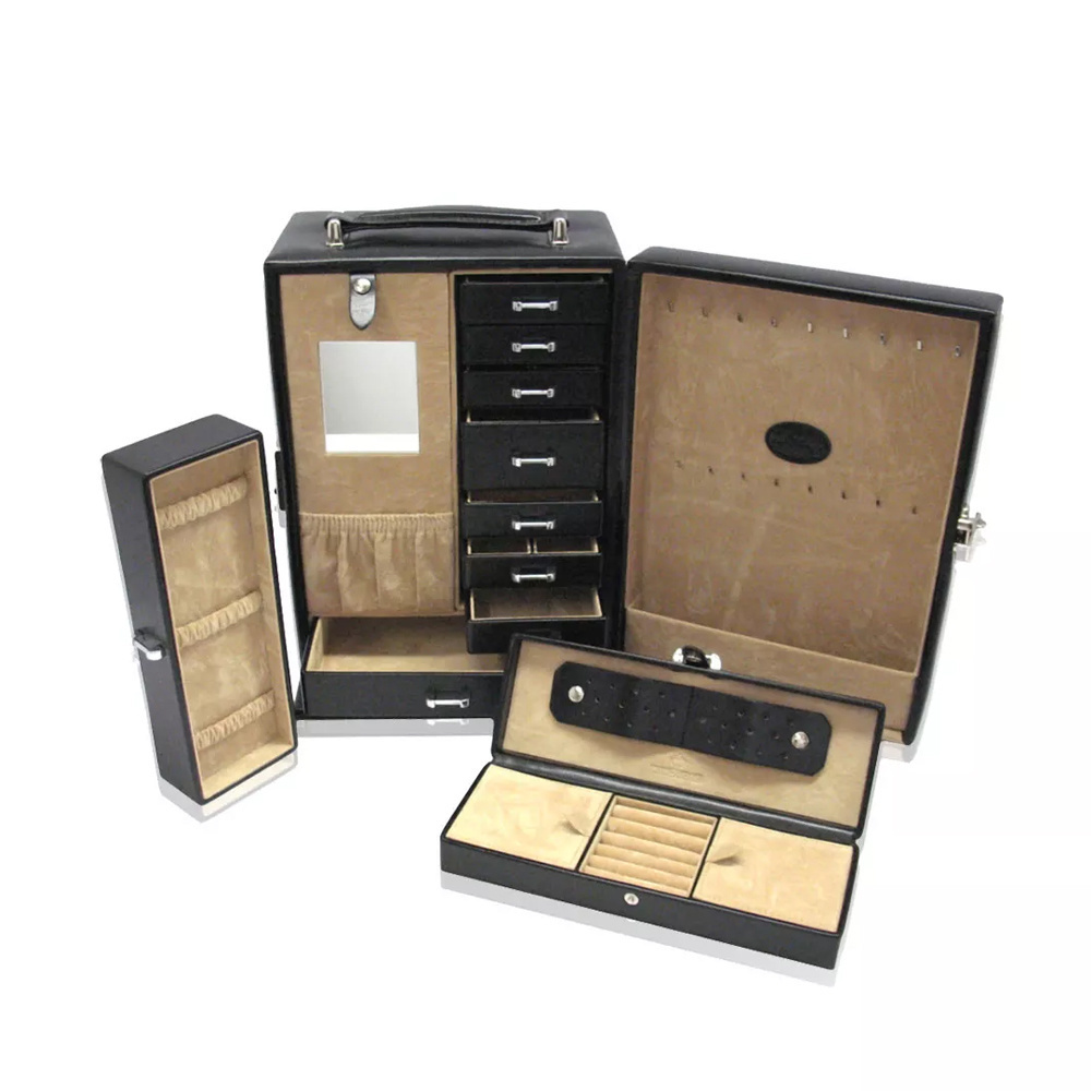 WINDROSE Schmuckkoffer Merino 19 - Schwarz