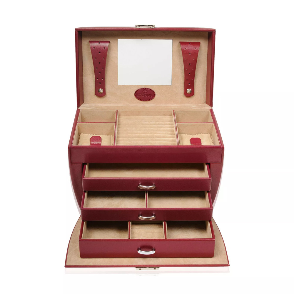 WINDROSE Schmuckkoffer Merino 18 - Rot