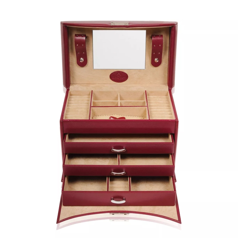 WINDROSE Schmuckkoffer Merino 17 - Rot