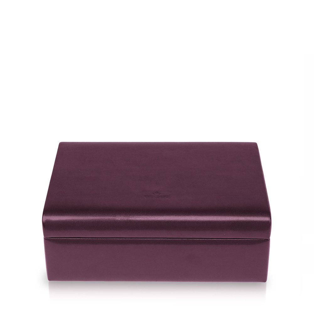 WINDROSE Charms- und Ringbox Merino Moda - Aubergine L