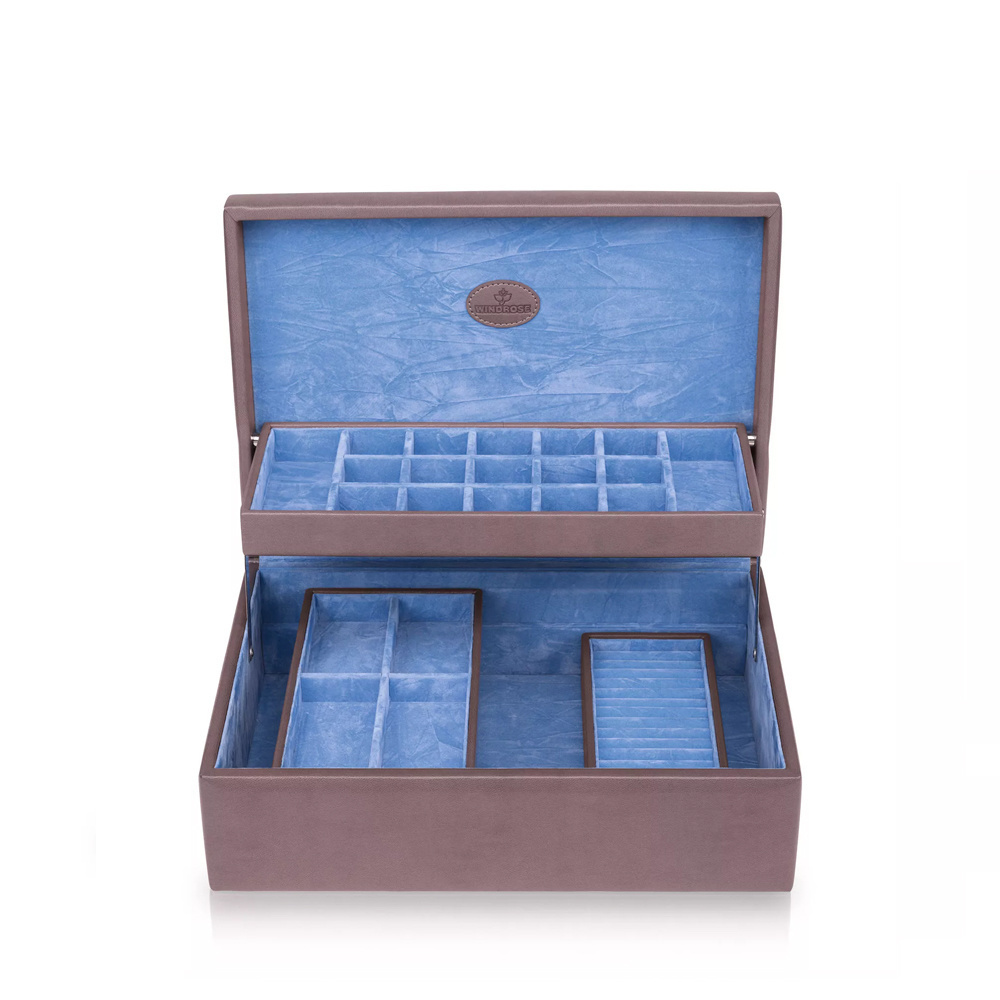 WINDROSE Charms- und Ringbox Merino Moda - Grau L