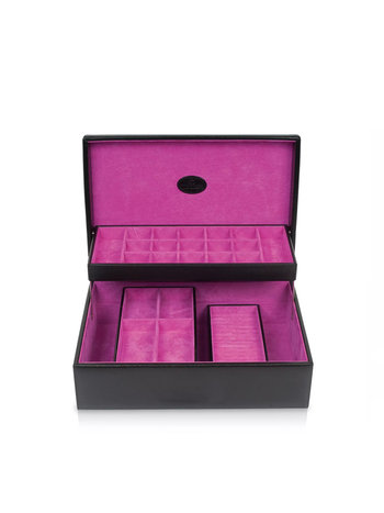 WINDROSE Charms- und Ringbox Merino Moda - Schwarz L