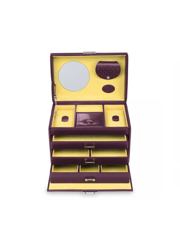 WINDROSE Schmuckschatulle Merino Moda - Aubergine L