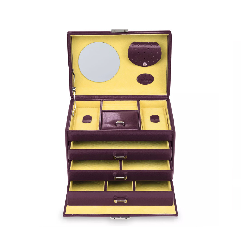 WINDROSE Schmuckschatulle Merino Moda - Aubergine L