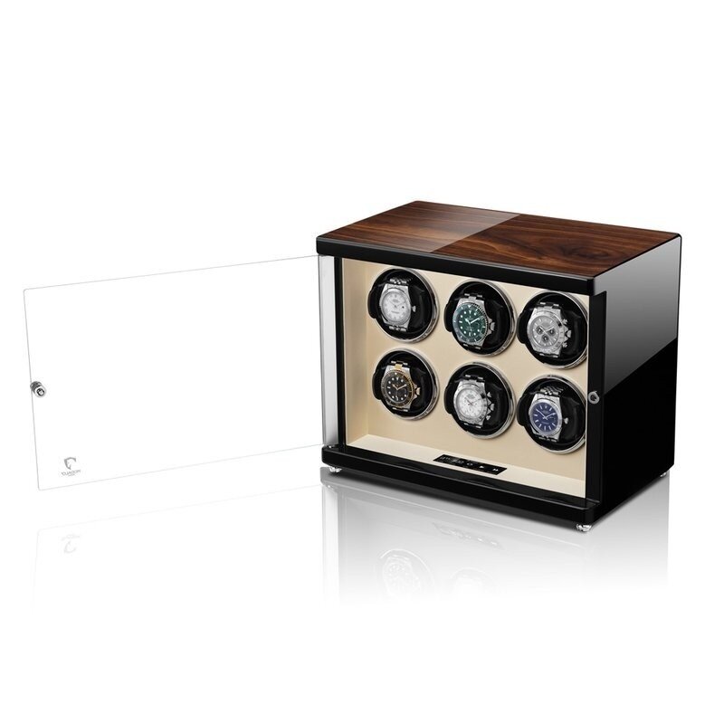 Modalo Uhrenbeweger Ambiente MV4 für 6 Uhren Walnuss beige