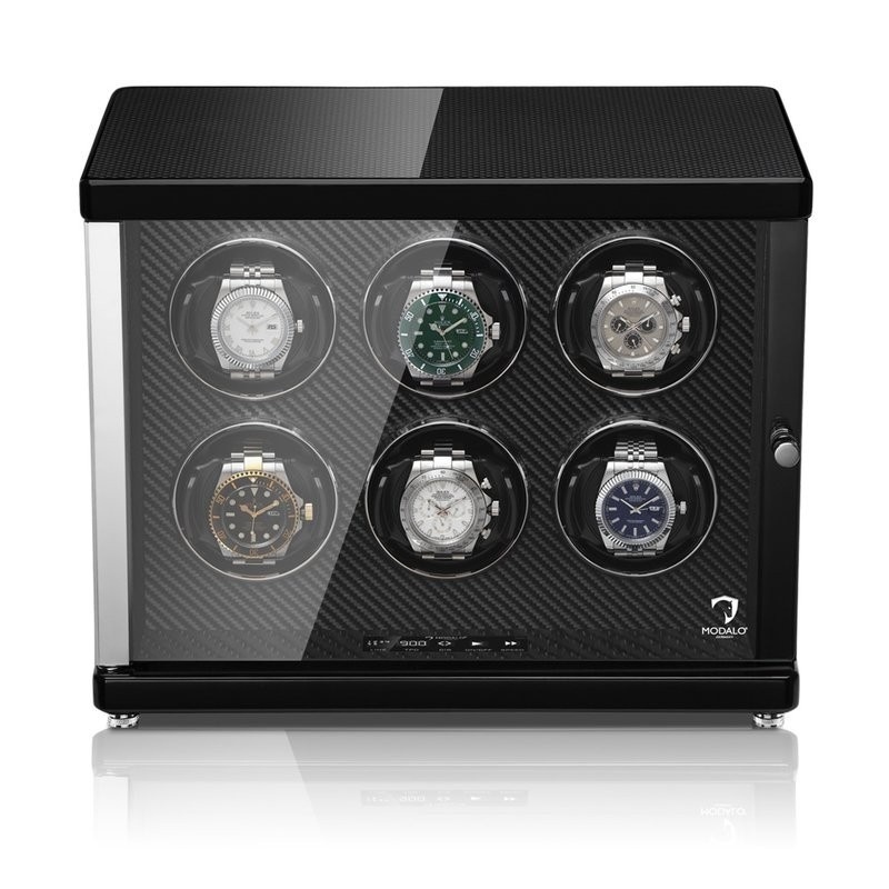 Modalo  Uhrenbeweger Ambiente MV4 für 6 Uhren Carbon schwarz