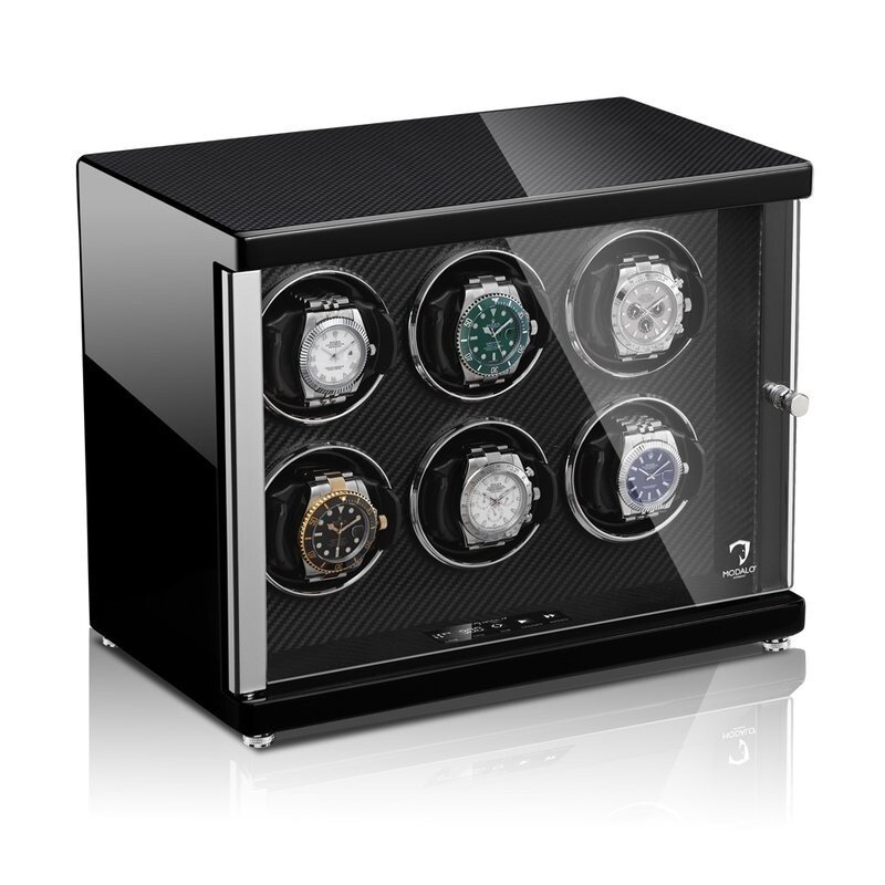 Modalo  Uhrenbeweger Ambiente MV4 für 6 Uhren Carbon schwarz