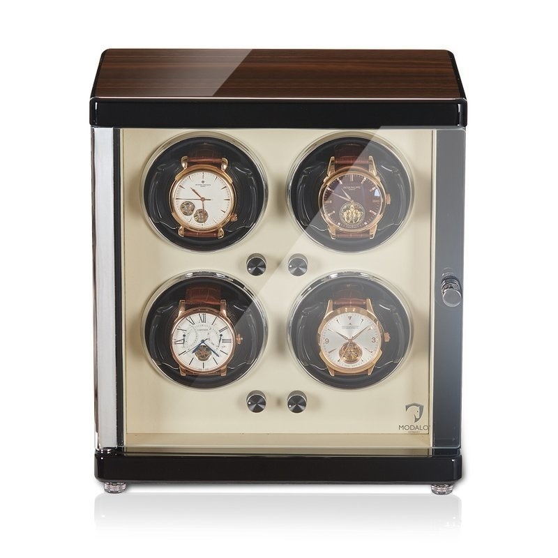 Modalo Uhrenbeweger Ambiente MV4 für 4 Uhren walnuss-beige