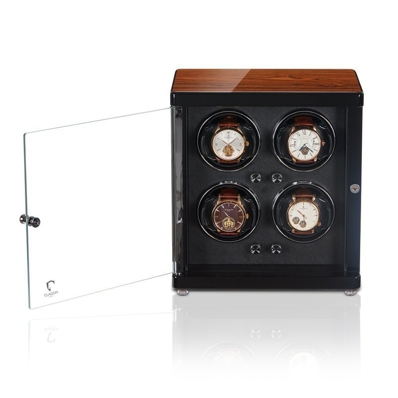 Modalo Uhrenbeweger Ambiente MV4 für 4 Uhren Braunes-Makassar-Schwarz