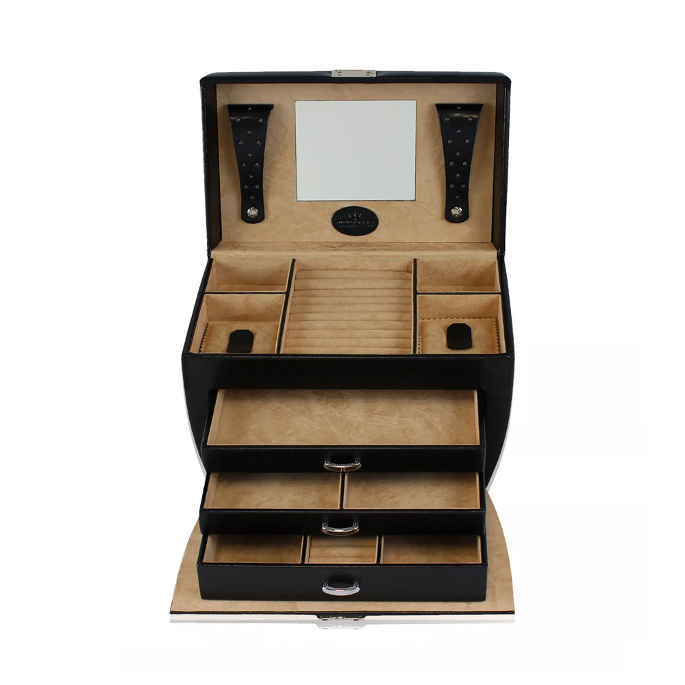 WINDROSE Schmuckkoffer Merino 18 - Schwarz