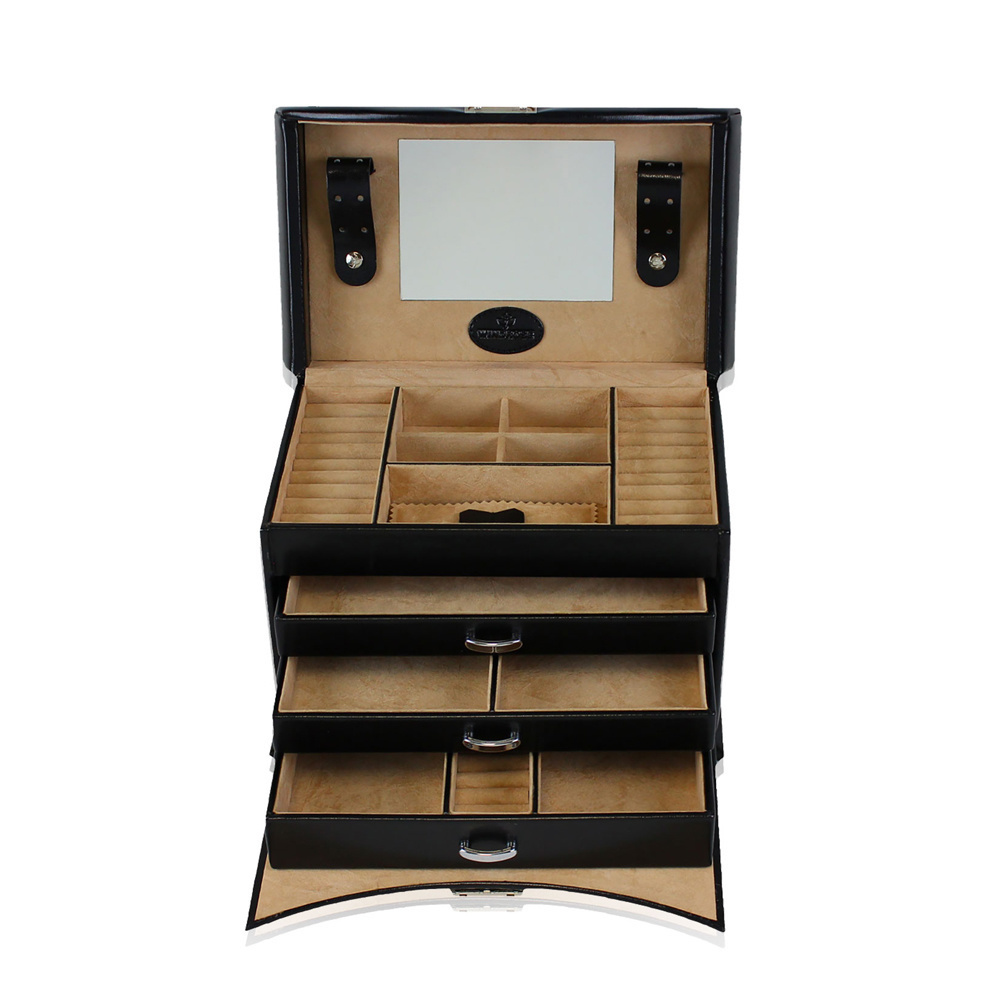 WINDROSE Schmuckkoffer Merino 17 - Schwarz