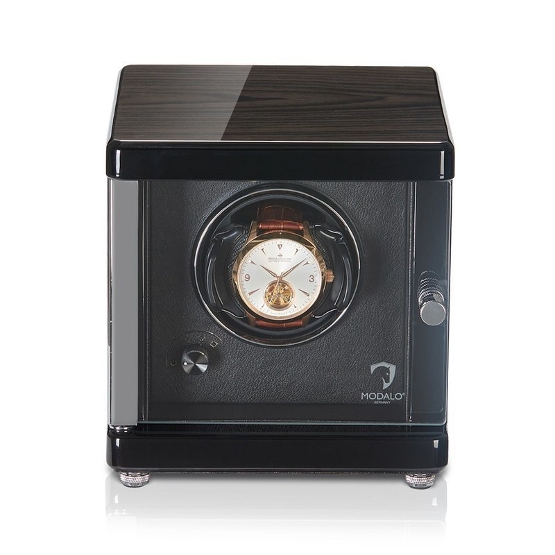 Modalo  Uhrenbeweger Ambiente MV4 für 1 Uhr Schwarzes-Makassar-Schwarz