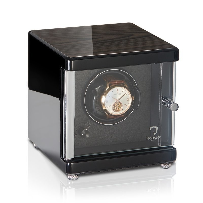 Modalo  Uhrenbeweger Ambiente MV4 für 1 Uhr Schwarzes-Makassar-Schwarz