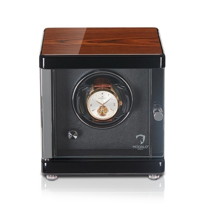 Modalo  Uhrenbeweger Ambiente MV4 für 1 Uhr Braunes-Makassar-Schwarz