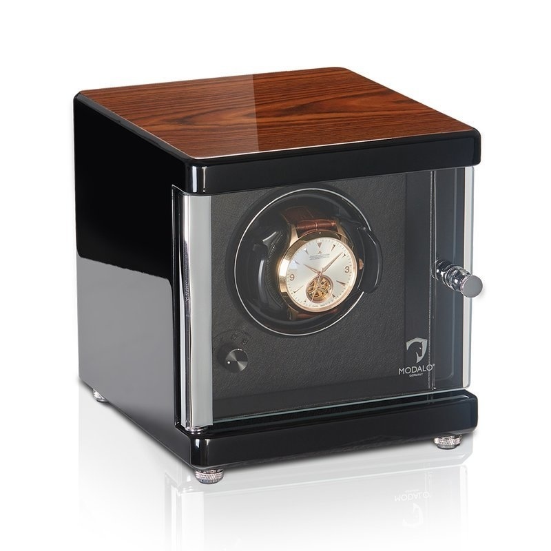 Modalo  Uhrenbeweger Ambiente MV4 für 1 Uhr Braunes-Makassar-Schwarz