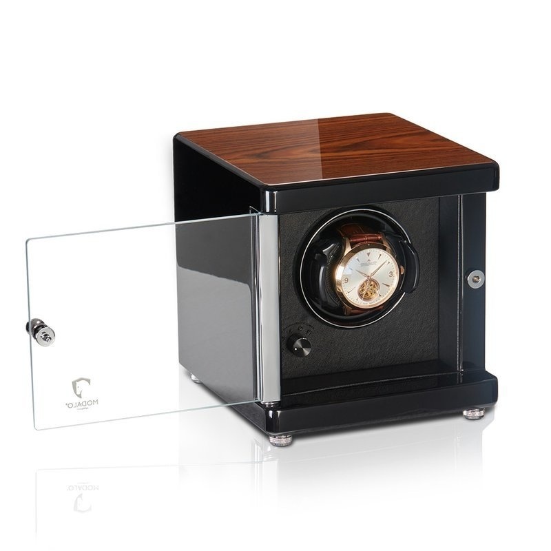 Modalo  Uhrenbeweger Ambiente MV4 für 1 Uhr Braunes-Makassar-Schwarz