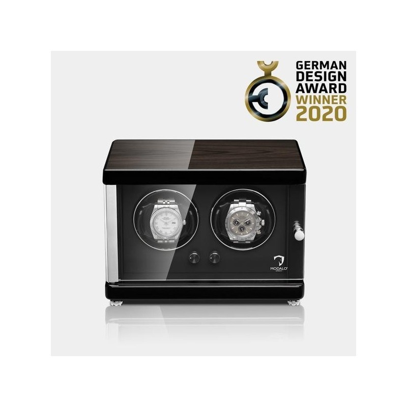 Modalo Uhrenbeweger Ambiente MV4 für 2 Uhren Schwarzes-Makassar-Schwarz