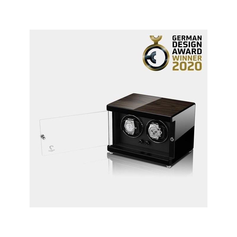 Modalo Uhrenbeweger Ambiente MV4 für 2 Uhren Schwarzes-Makassar-Schwarz