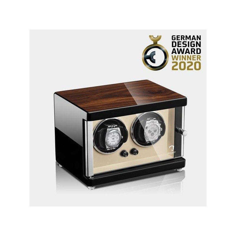 Modalo  Uhrenbeweger Ambiente MV4 für 2 Uhren wallnuss-beige