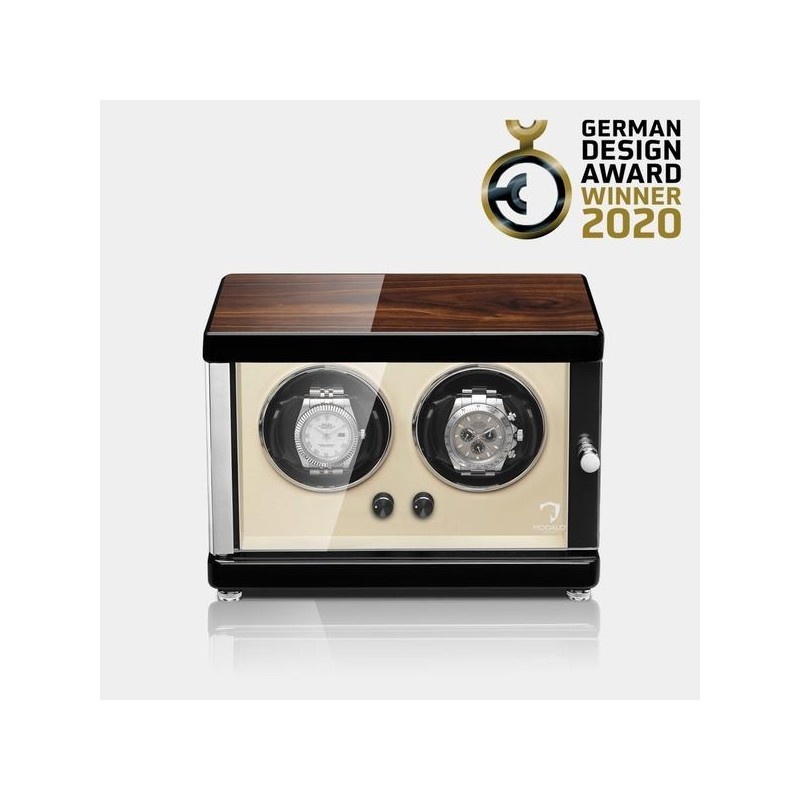 Modalo  Uhrenbeweger Ambiente MV4 für 2 Uhren wallnuss-beige